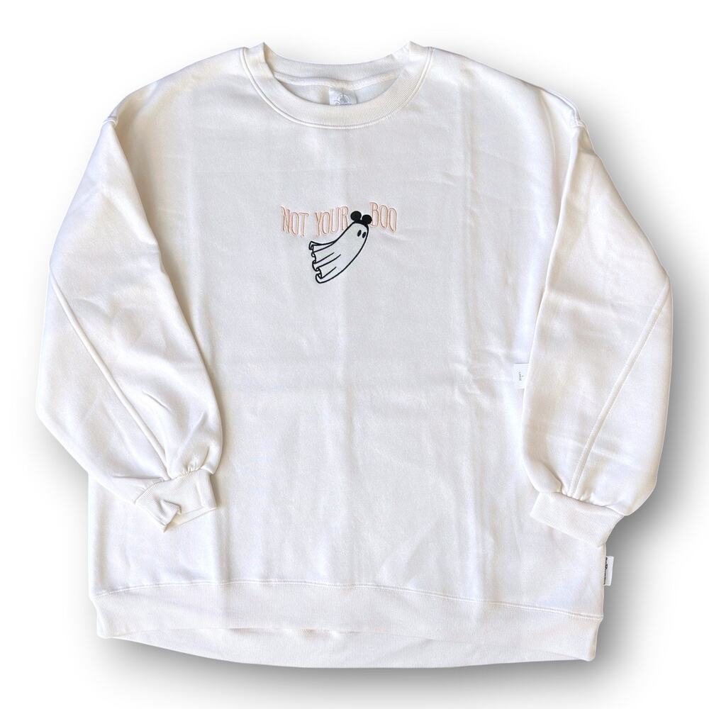 2026 Walt Disney World Halloween Not Your Boo Ghost Pullover Sweatshirt Adult L